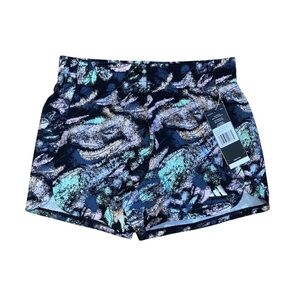 Adidas | NWT All Over Print Woven Pacer Short Black, Girls Size Large